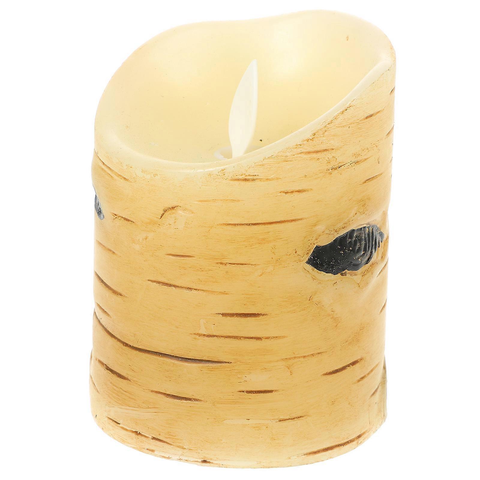 Artificial LED Candle Light Tree Bark Candle Light for Decor