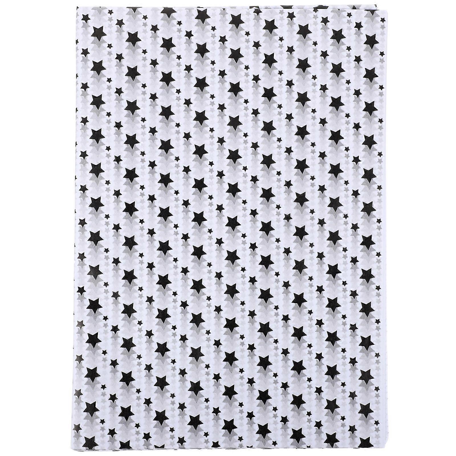 Black Star Pattern Packaging Paper Tissue Paper for Gift Wrapping 20 Sheets