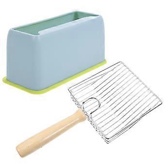 Katzenstreuschaufel mit Feinfilter für die Reinigung zu Hause, 1 Set – Blau