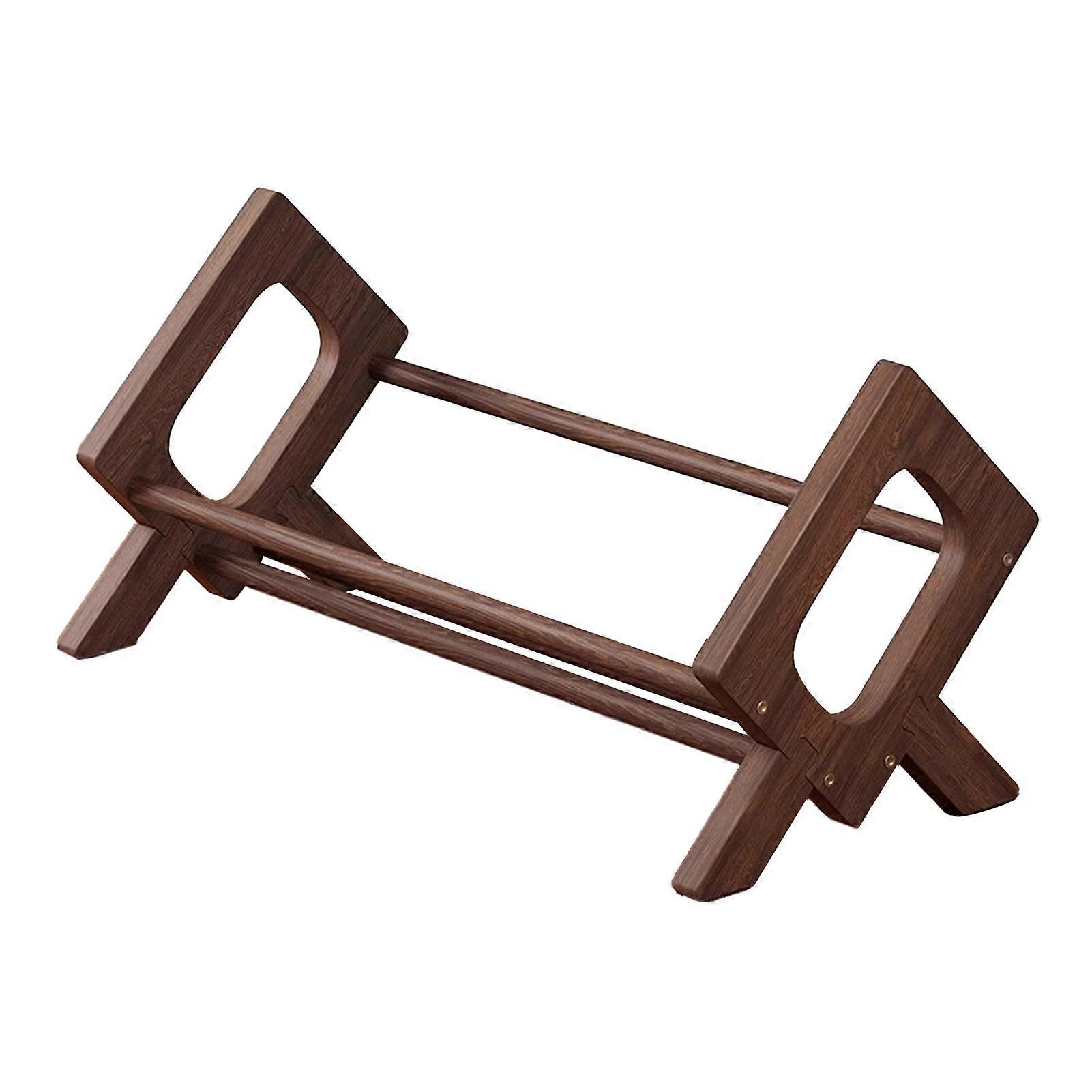 Solid Wood Bookshelf, Desktop Book Rack with Triangular Support, Tilted Design Book Display Stand,