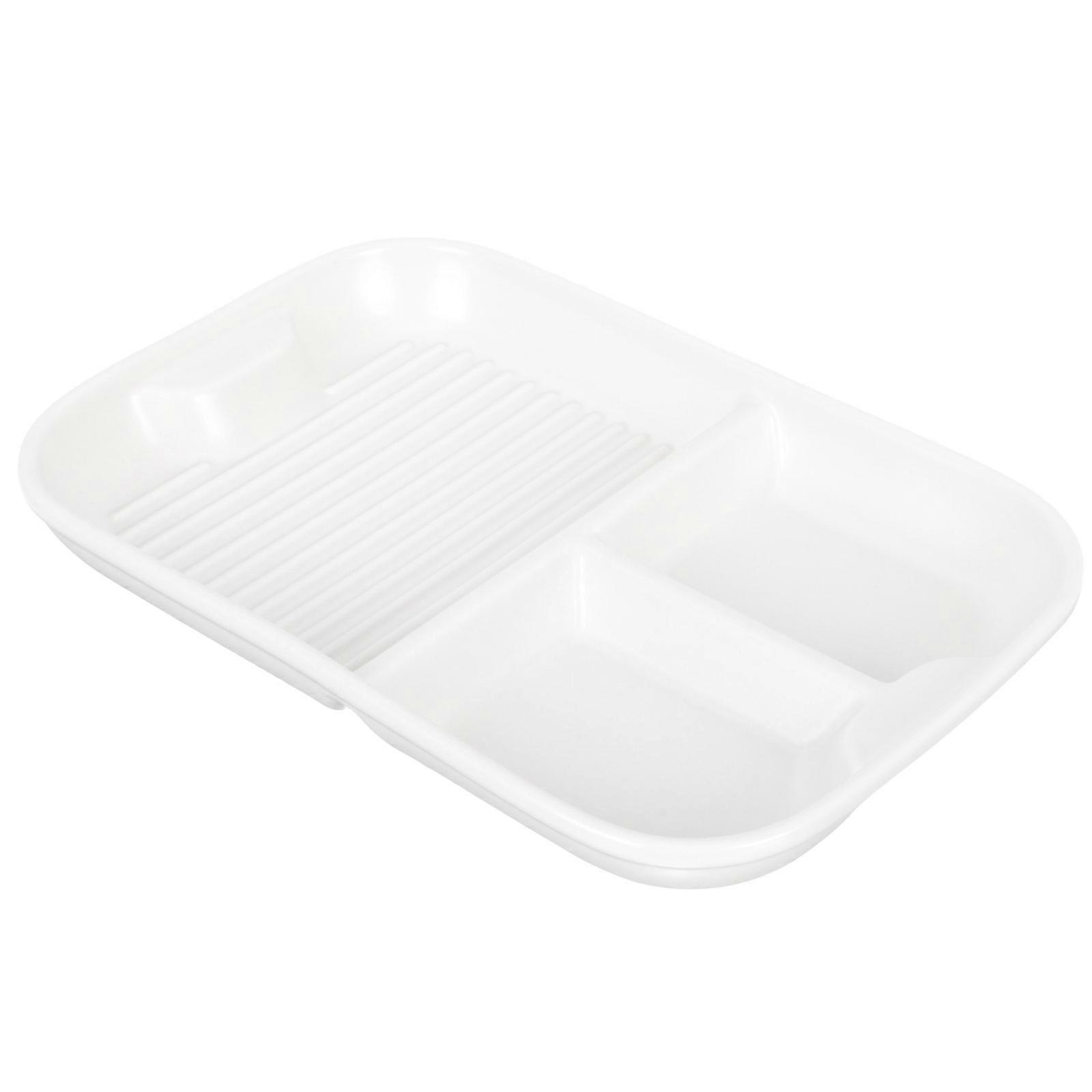 Ceramic Compartment Plate for Dessert Serving White