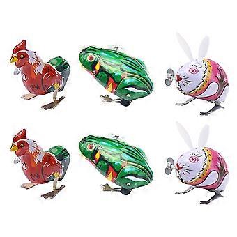 6pcs Kreatives Eisen Tier Wind Up Spielzeug Lustige Cartoon Kinder Spielsachen