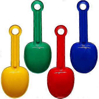 6.5" Plastic Rounded Scoop Sand Shovels For Kids (red, Blue, Green Yellow) Complete Gift Set Party Bundle - 4 Pa 2026
