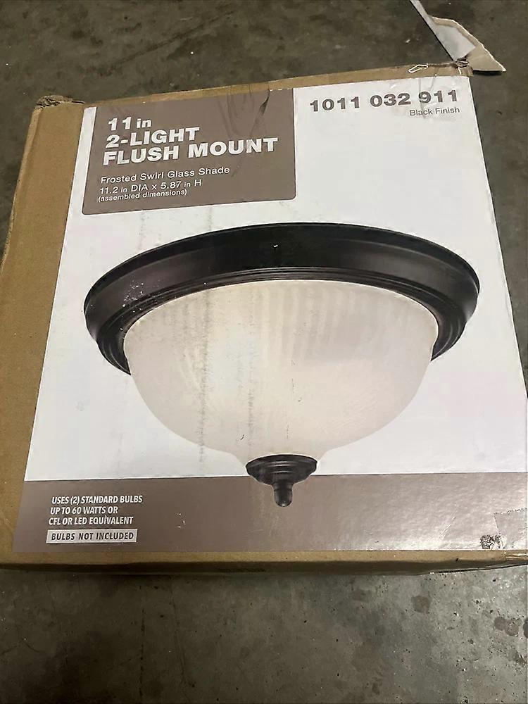11" 2-Light Flush Mount Black Finish