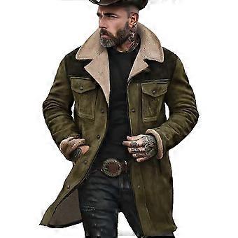 Herenblazer/jas van suède voor de herfst/winter 2026/2025, dikke jas met meerdere zakken en ritssluiting, casual bovenkleding voor woon-werkverkeer.