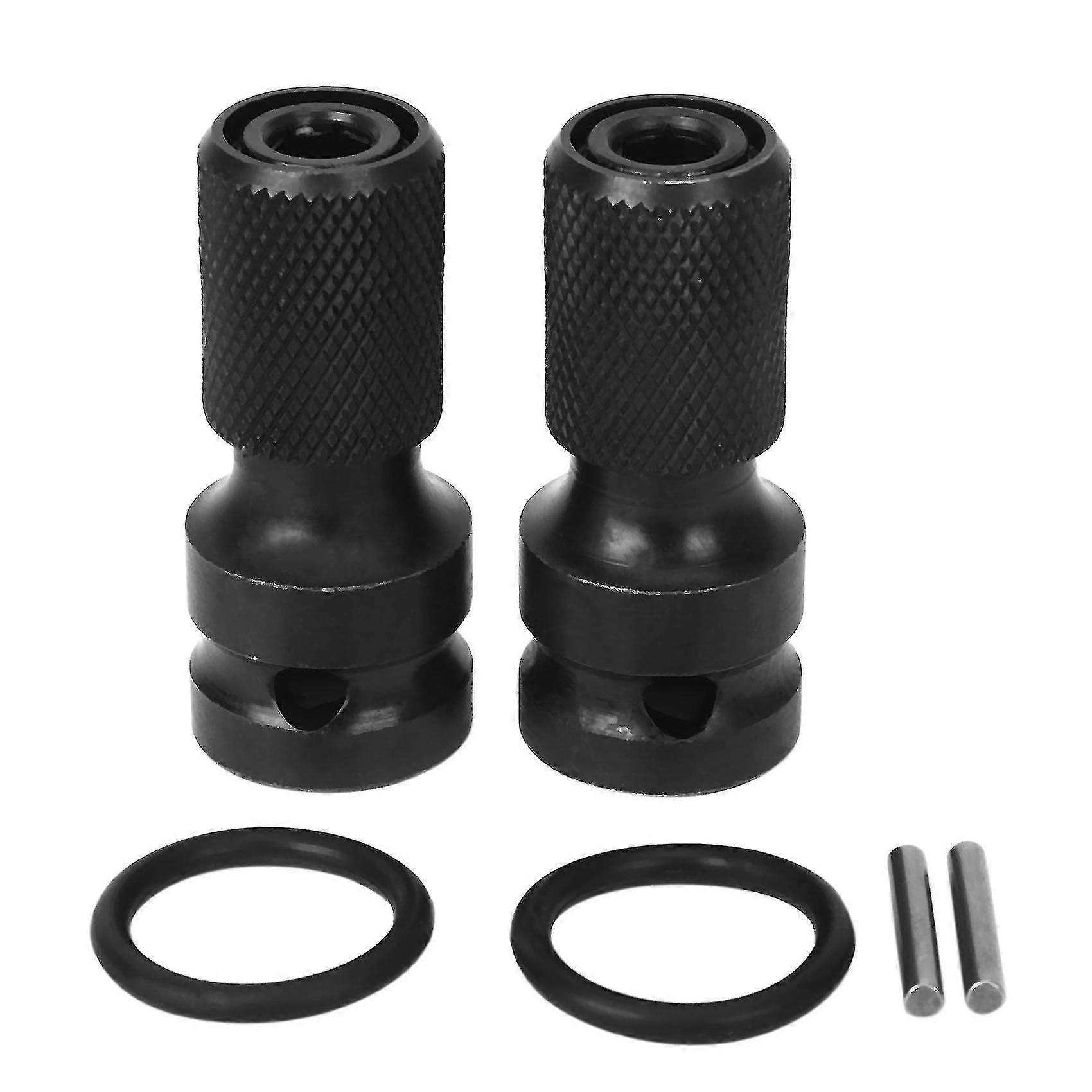 2 Pack 1/2 Square Drive To 1/4 Hex Shank Socket Chuck Converter
