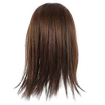 Haarteil für Frauen mit dünner werdendem Haar, synthetisches Haarteil, 35 cm, hellkastanienbraun, mit unsichtbarem Pony für natürliches Volumen und Deckkraft