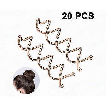 20 Spiral Hair Pins Twist Clips Round Hair Clips for DIY Hair Style Pins Twist Clips Rose Gold