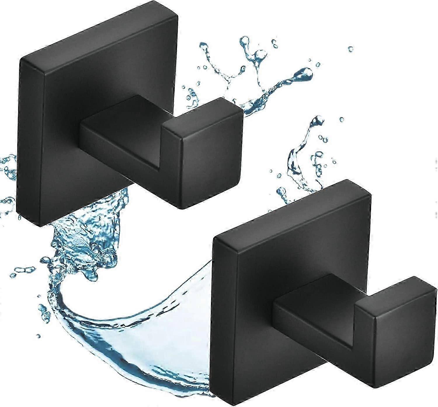 2 Pieces Black Bathroom Hook, Wall Hook Home Wall Mounted Hooks