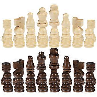 NUOBESTY 32pcs International Chess Pieces Wooden Chess Pieces Chess Board Replacement Accessories