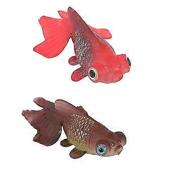 Lichtgevende simulatievis aquariumdecoratie voor landschapsinrichting, 2 stuks, rood siliconen.