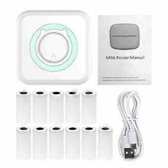 All-in-one Photo Printer Multifunction Portable Printer Wireless Instant Mini Printer Support BT Connection for Smartphone with 11 Paper Rolls 57mm Co