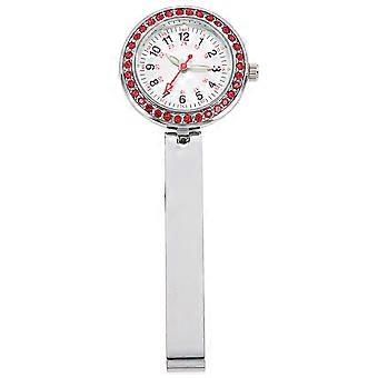 Clip-on Watch for Nurses and Professionals Round Shape Alloy Material Multi Color Timekeeping with Luminous Hands 1Pcs