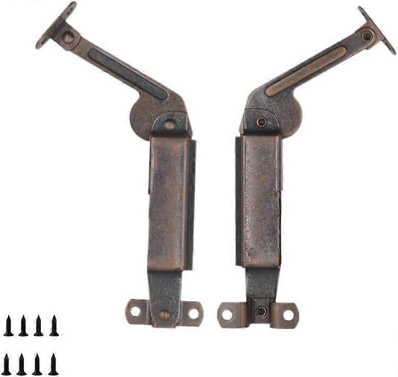 2 Pcs Self-balancing Slow Close Lid Support Hinges, Deep Bronze Finish, Compatible with Foldable Sofas, Cabinets, Storage Chests