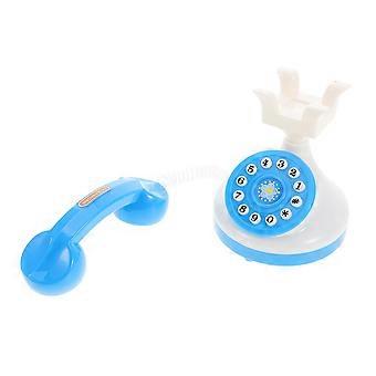 Spielzeugtelefon aus Kunststoff, Chatter-Telefon, Spielzeug, Kinder, Lehrtelefon, Rollenspieltelefon, Wählscheibentelefon, Requisite, Geburtstagspartygeschenk für Kinder, Blau