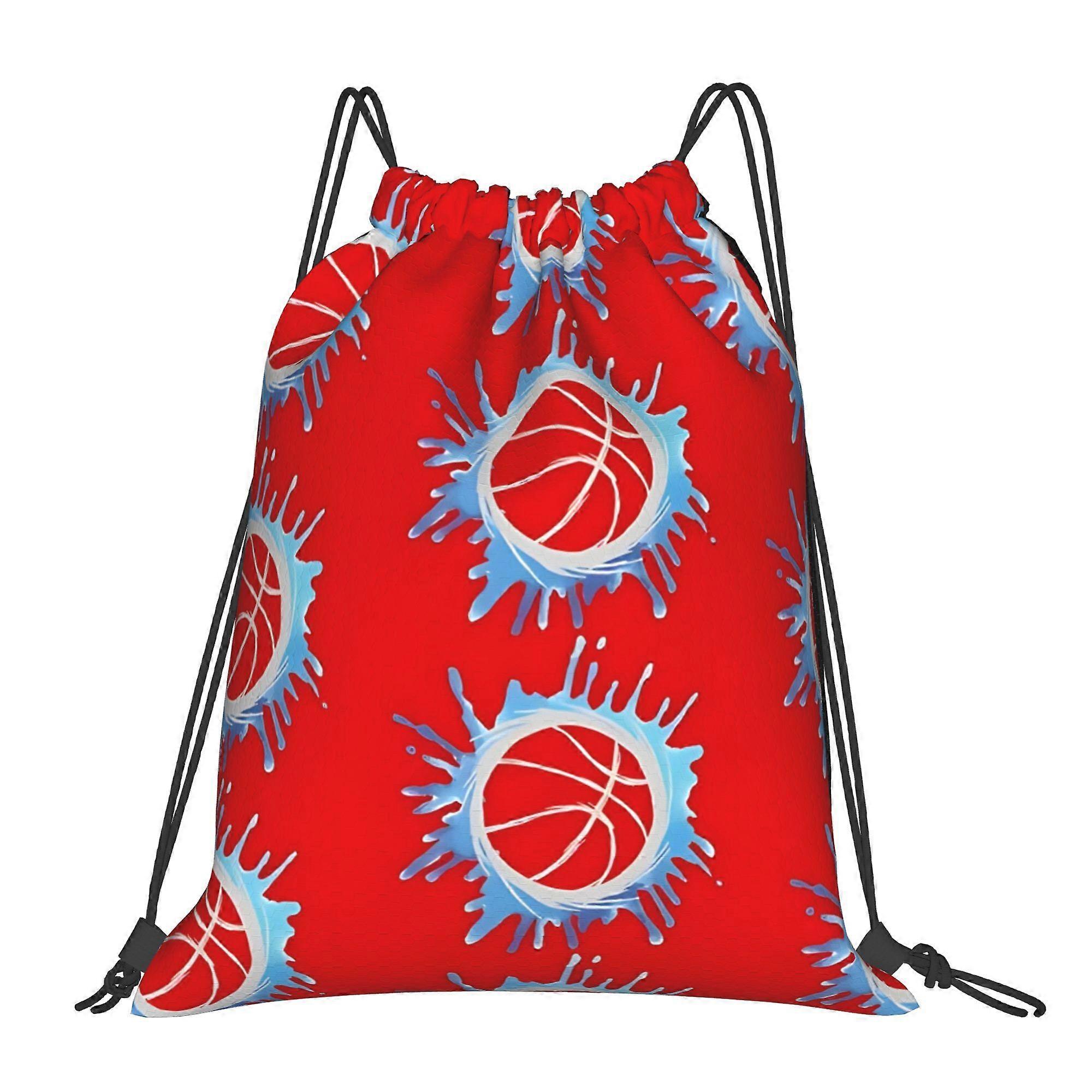 Basketball Splash Drawstring Backpack-Cqazw