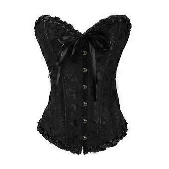 Damen Korsett mit Schnürung und Stäbchen, Spitze, Brautmode, Vintage-Bustier, Überbrust-Taillenmieder, Übergröße