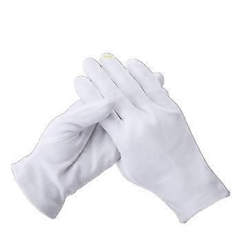 White Cotton Inspection Gloves 100% Cotton for Coin Jewelry Silver Handling Large 8.6 Inch 5 Pairs