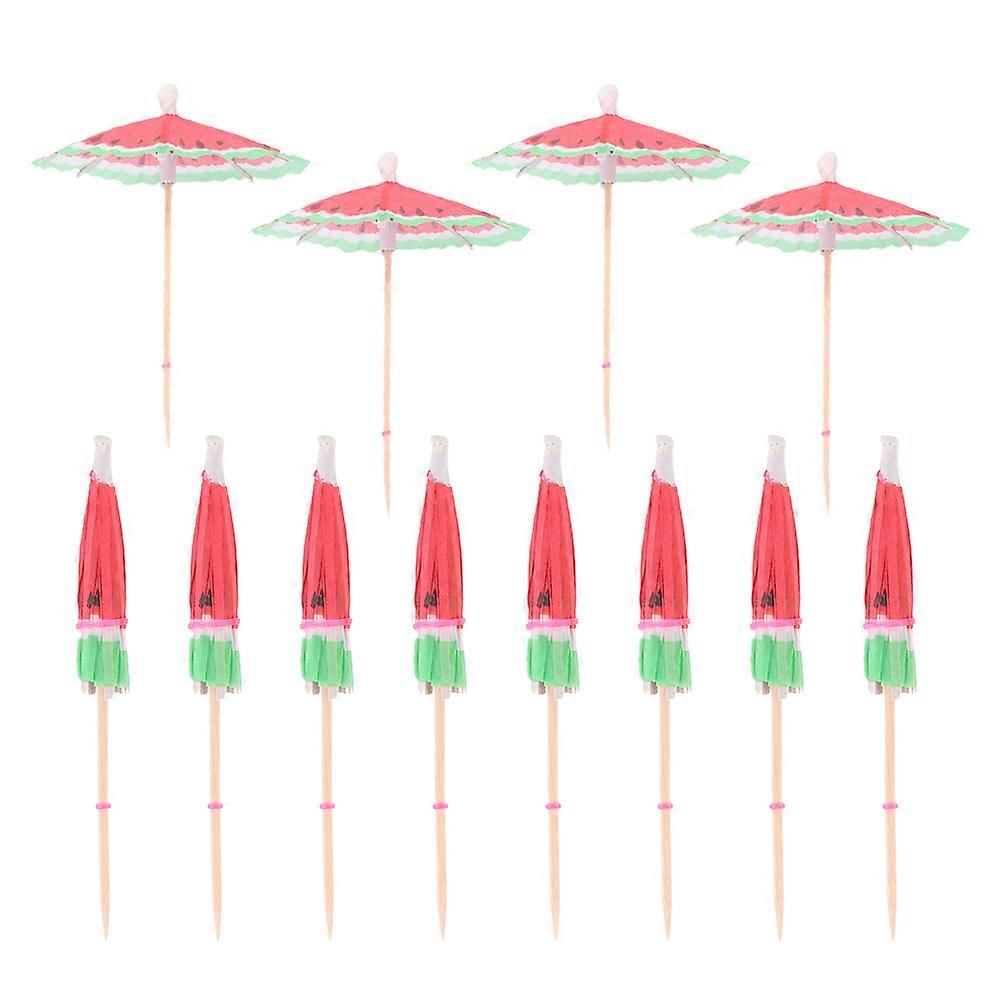 Assorted Color Umbrella Toothpicks for Party 150Pcs Watermelon Pattern Picks