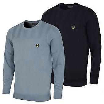 Suéter masculino Lyle & Scott para golfe, com textura em blocos, corte regular e macio, gola redonda.