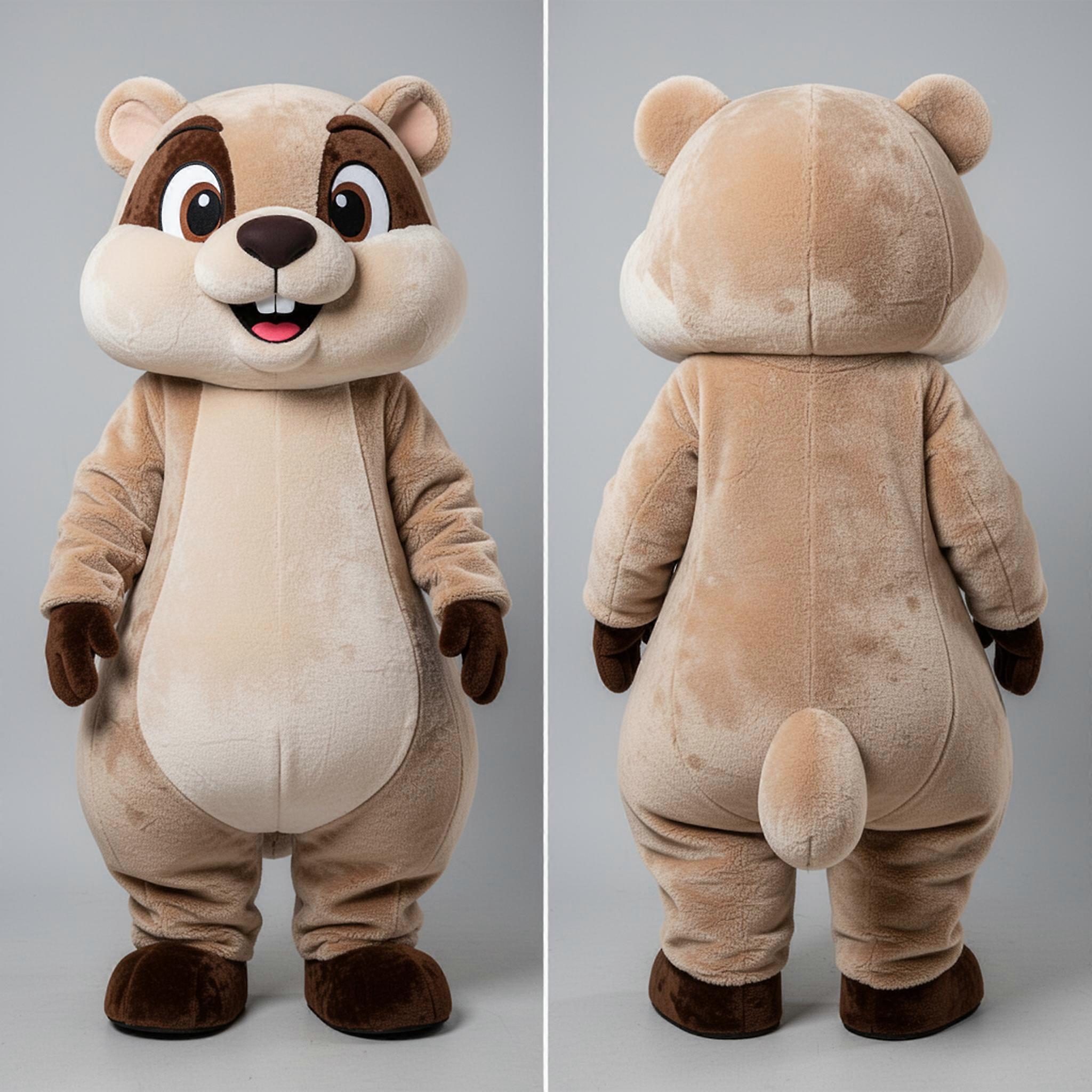 MASTICOT Beige Cuddly Marmot Mascot
