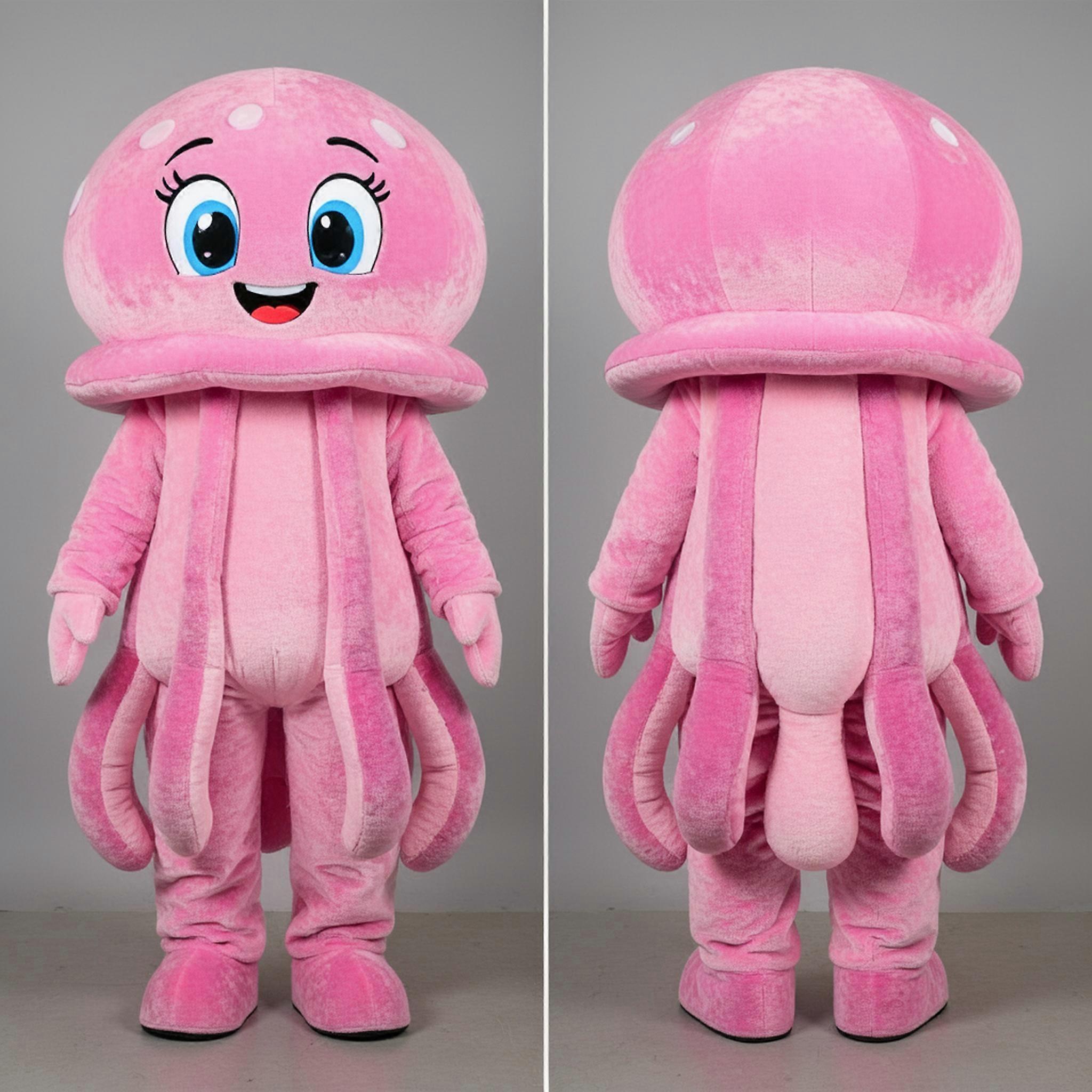 MASTICOT Pink Translucent Jellyfish Mascot