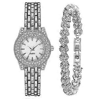 Full Drill Ladies Women's Quartz Wrist Watch With Bracelet 26-27