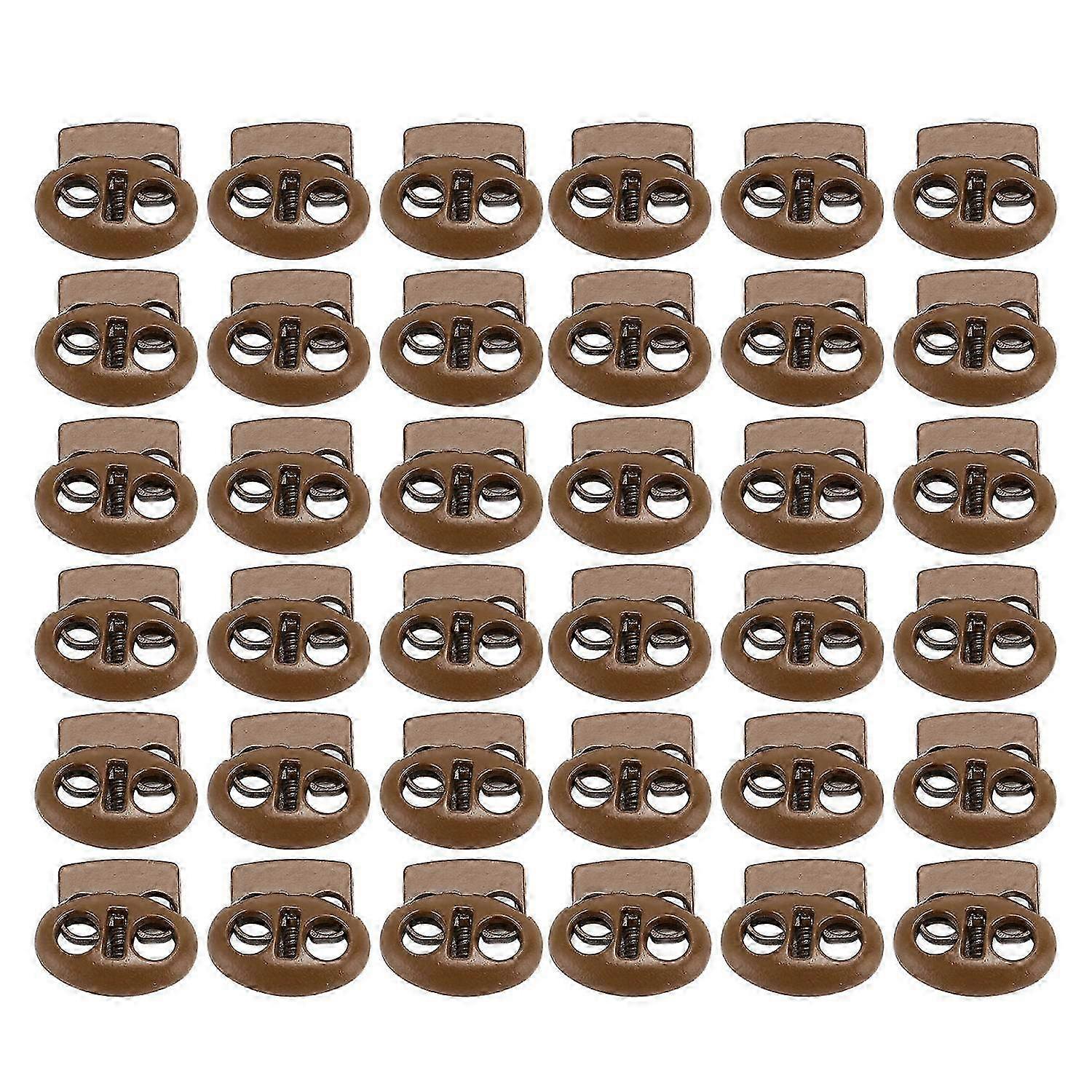 30pcs Spring Cord Lock Multipurpose Double Hole Spring Toggle Stopper for Shoelace Drawstrings Parac