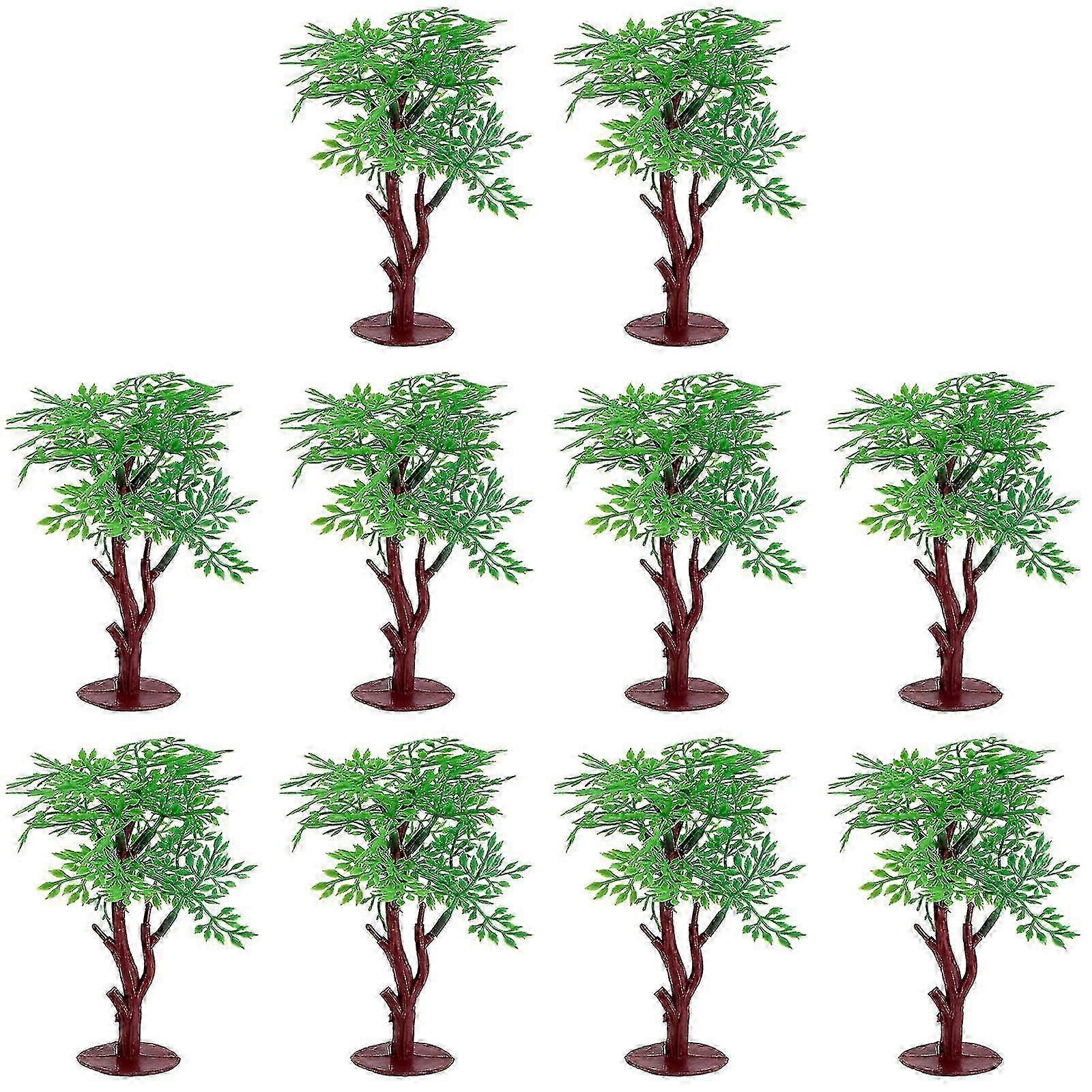 10pcs Green Landscape Artificial Trees Model Scenery Miniature Layout