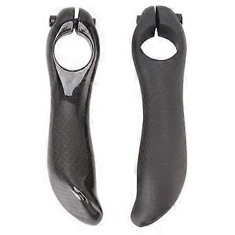 Carbon Fiber Glossy Bike Auxiliary Bar End Handlebar 1 Pair Ergonomic Design