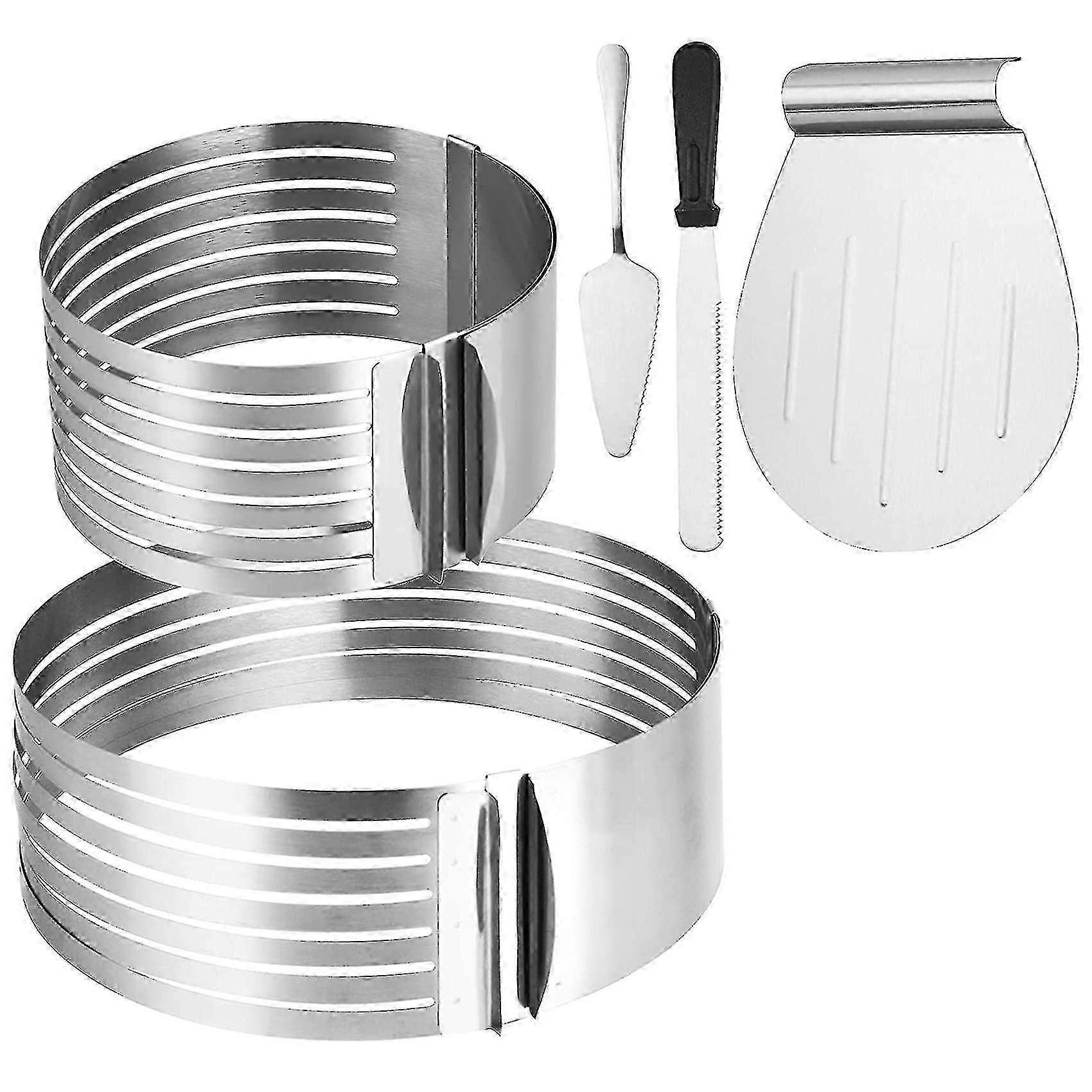 5pcs Circular Cutter Baking Tool Kit, Adjustable Cake Ring Cake Tool