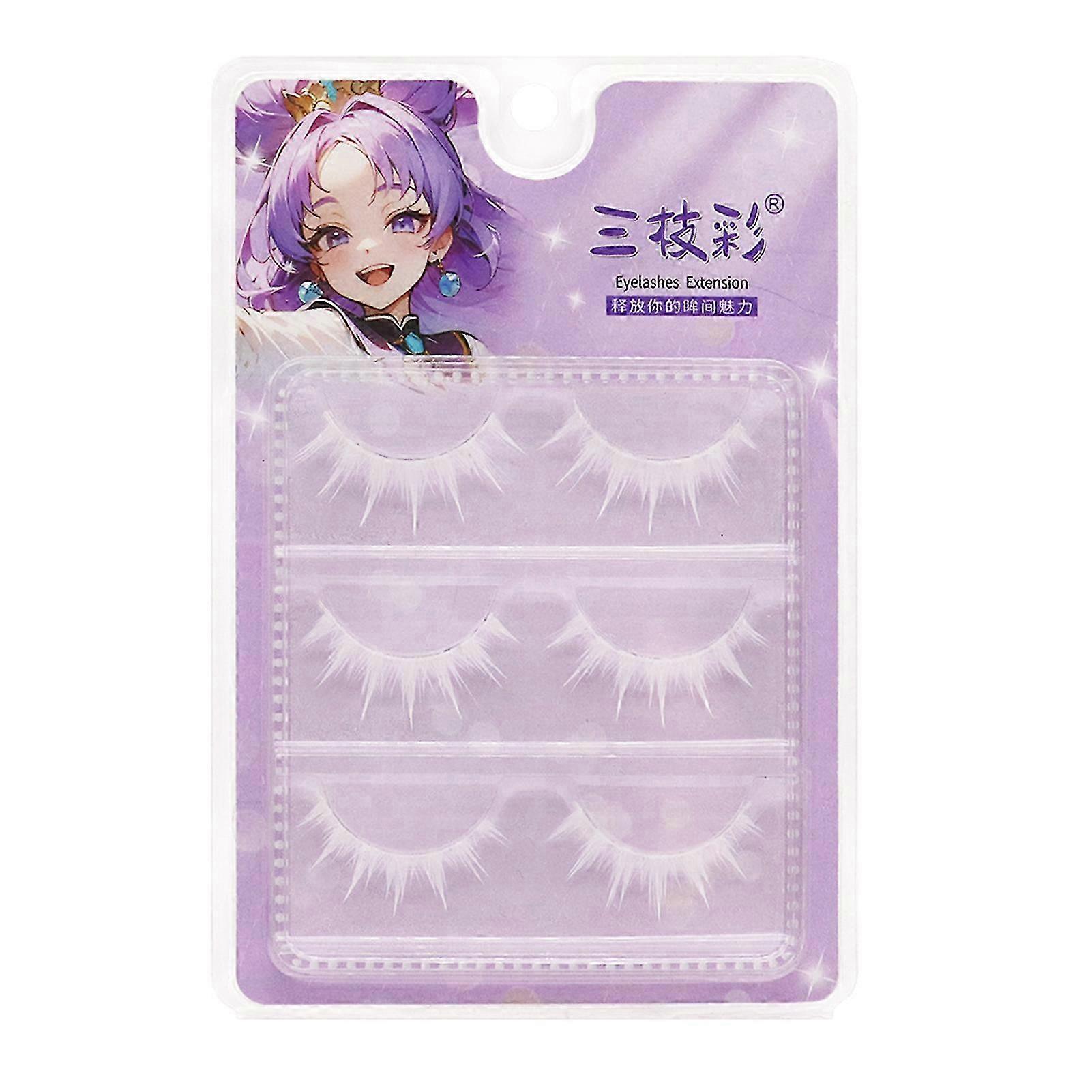 White 3D Fluffy False Eyelashes