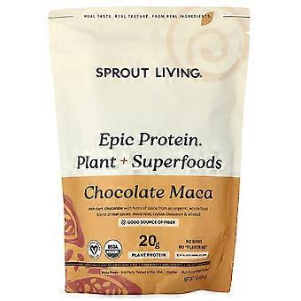 Sprout Living, Epic Protein®, Biologische plantaardige eiwitten + superfoods, chocolademaca, 456 g