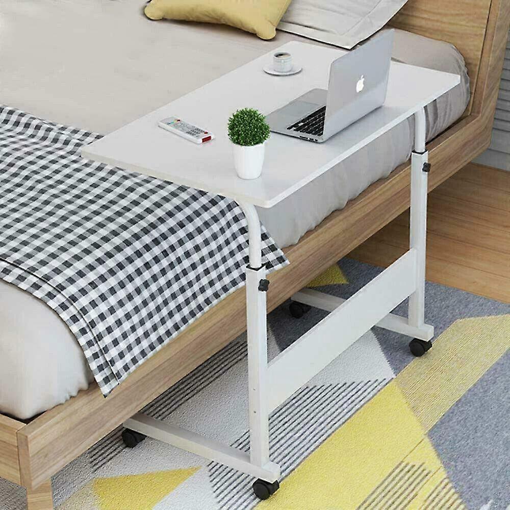 Adjustable C Table Rolling Laptop Desk with Wheels for Sofa or Bed, Height Adjustable SpaceSaving Design