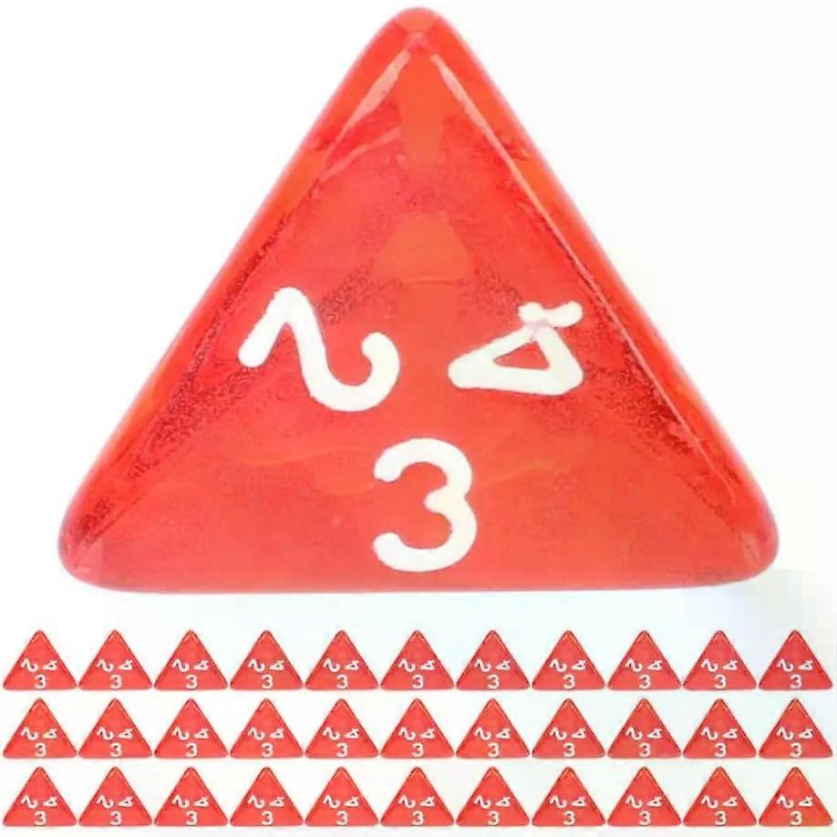 Red Tetrahedral Polyhedral Dice Set 50pcs Acrylic for Tabletop