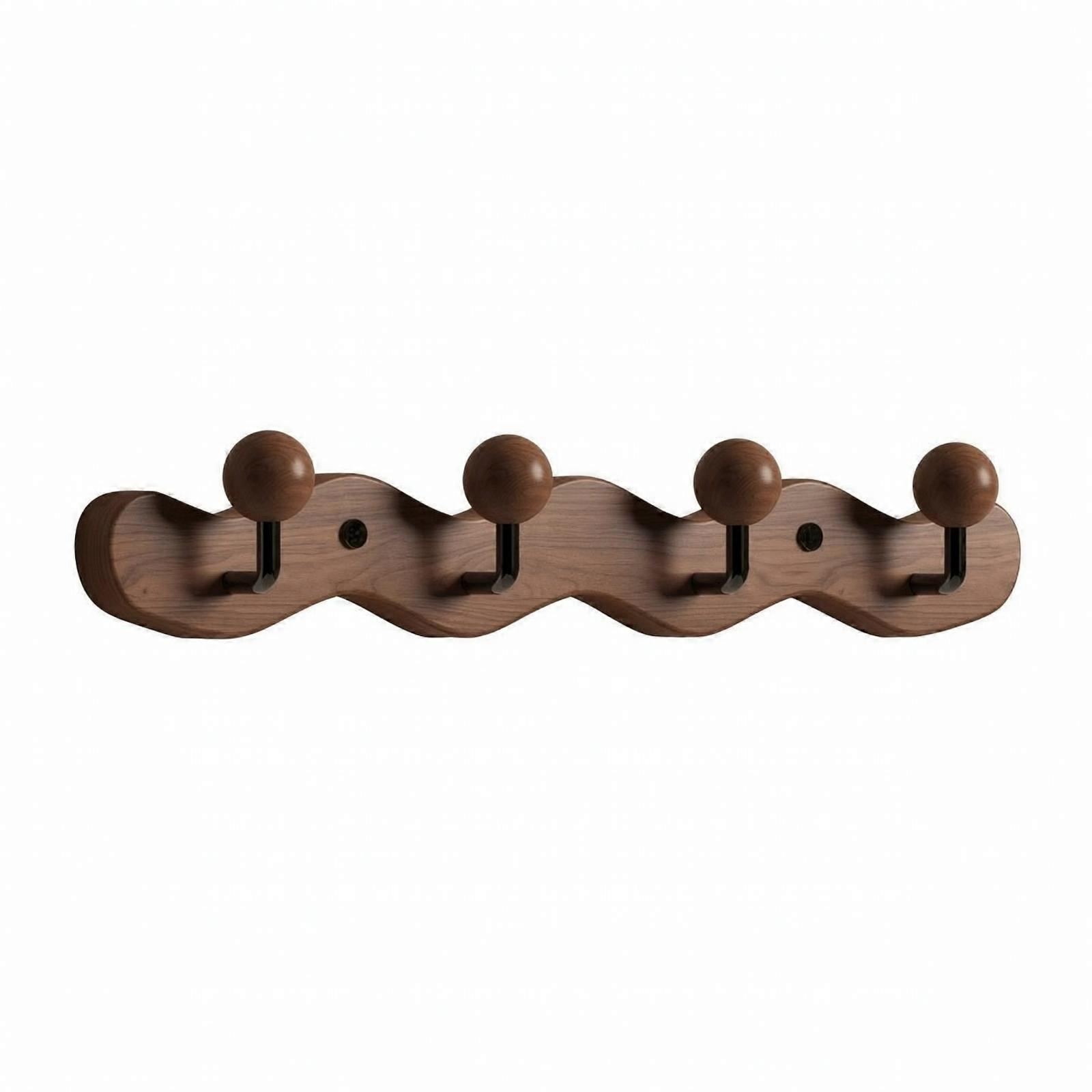 Contoured Backboard Wall Rack with Hooks Space-Saving Wall-Mounted Coat Rack