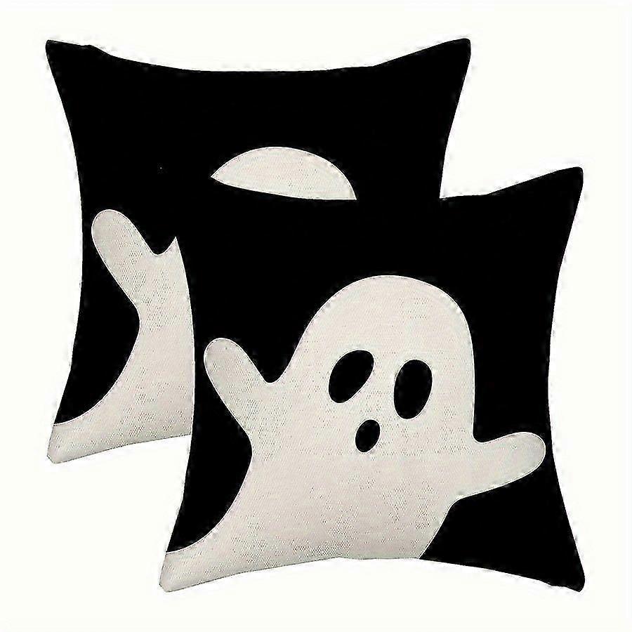 Ghost Theme Linen Pillow Covers Set