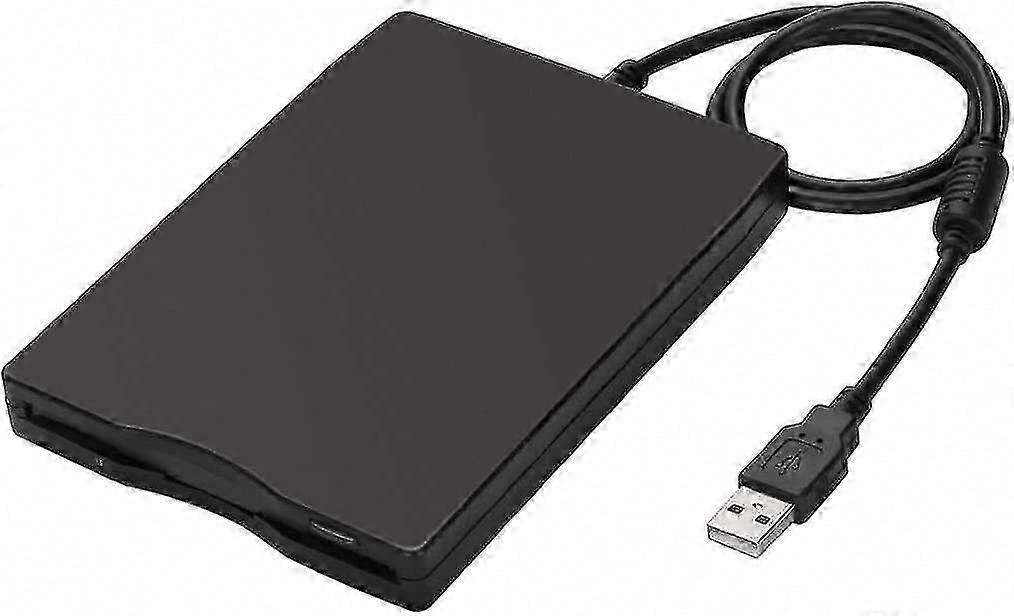 USB External Floppy Disk Drive 1.44MB Slim Plug and Play, Compatible with PC Windows 2000/XP, Black