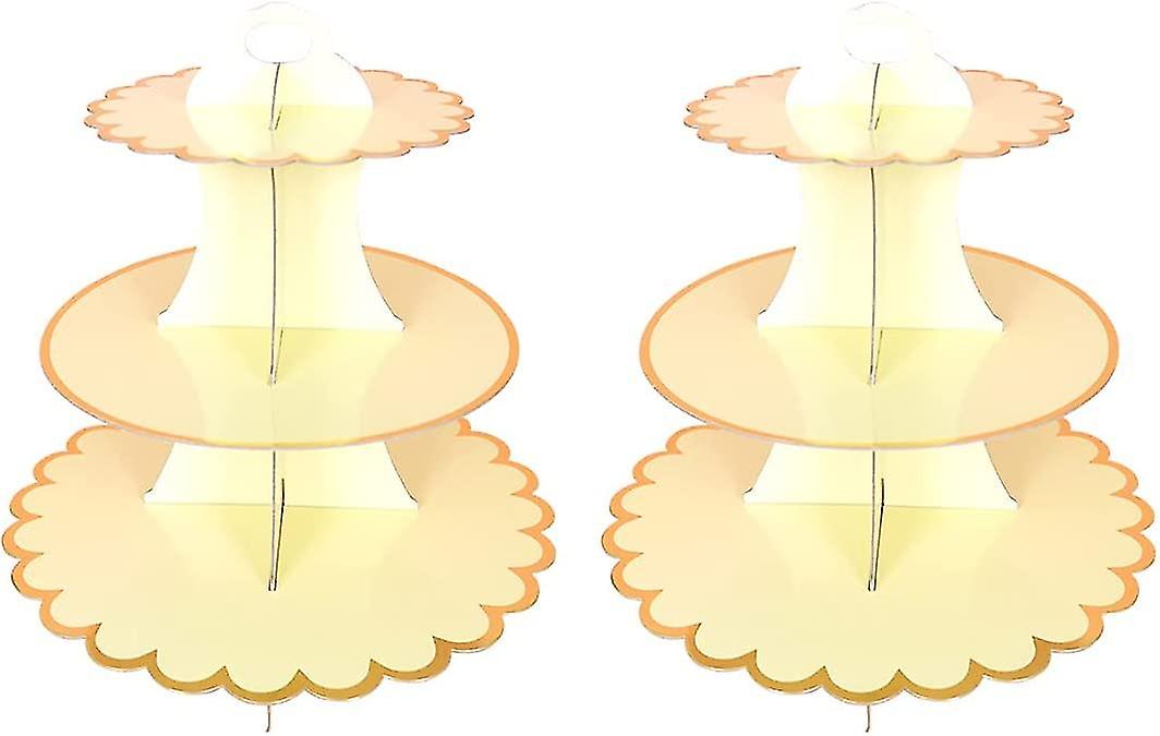 2 حزمة من الورق المقوى كعكة الموقف، 3 الطبقة ورقة كب كيك الوقوف الحلوى برج المعجنات جولة كعكة تقف ل