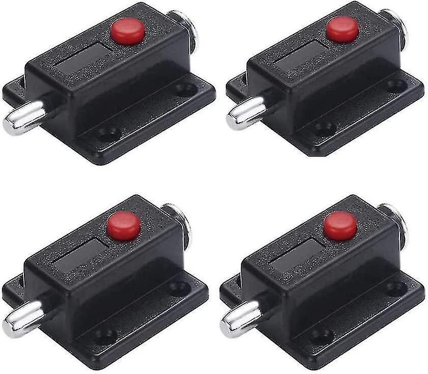 Automatic Spring Loaded Door Latch With Spring Button Black (10pcs)