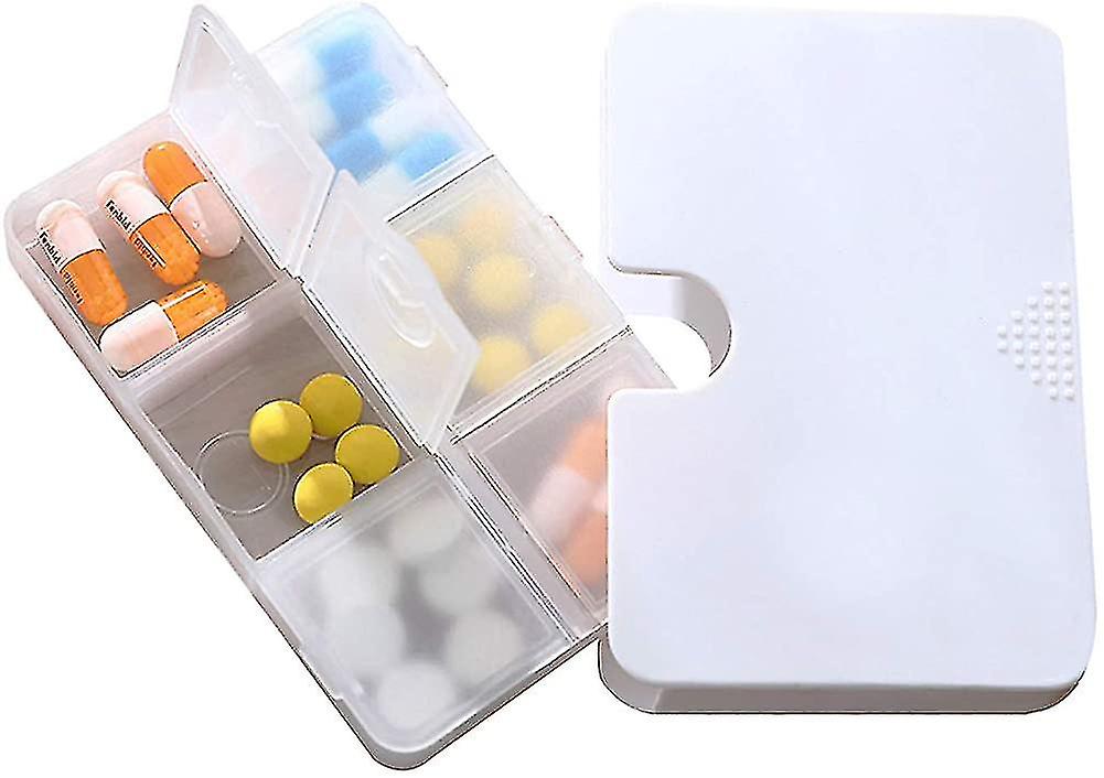 Portable Pill Organizer 6 Compartments Travel Pill Case For Purse Or Pocket