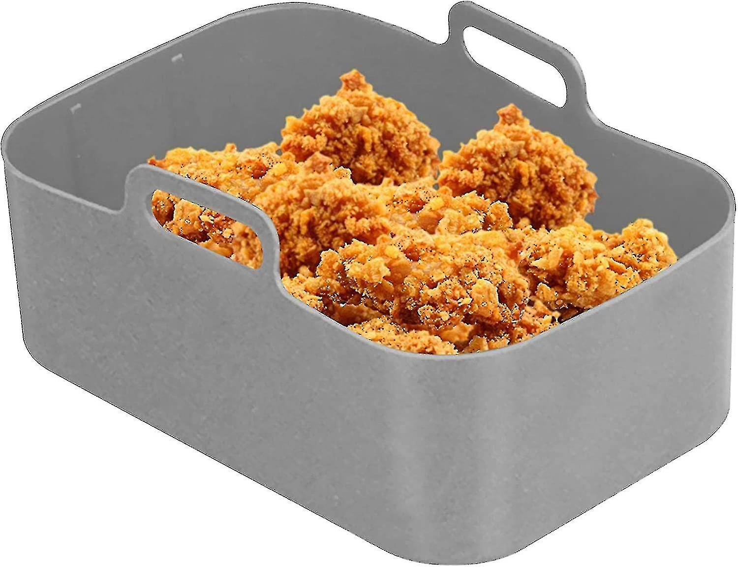 忍者デュアルエアフライヤー用2pcsシリコンポット、シリコンエアフライヤーライナーダブルエアフライヤーシリコンエアフライヤーバスケット、エアフライヤーラックアクセサリー