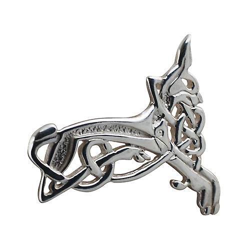 Silver 20x35mm Celtic Animal brooch