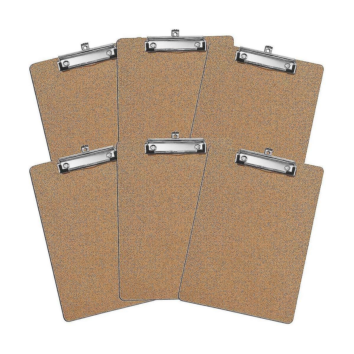 6 Pack Hardboard Office Clipboards Bulk Standard A4 Letter Size (9 X 12.5 Inches) Board With Low Pr