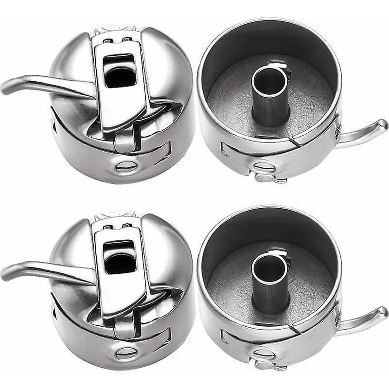 4 Pieces Sewing Machine Bobbin Case Stainless Steel Bobbin Case for Front Loading 15 Class Machines