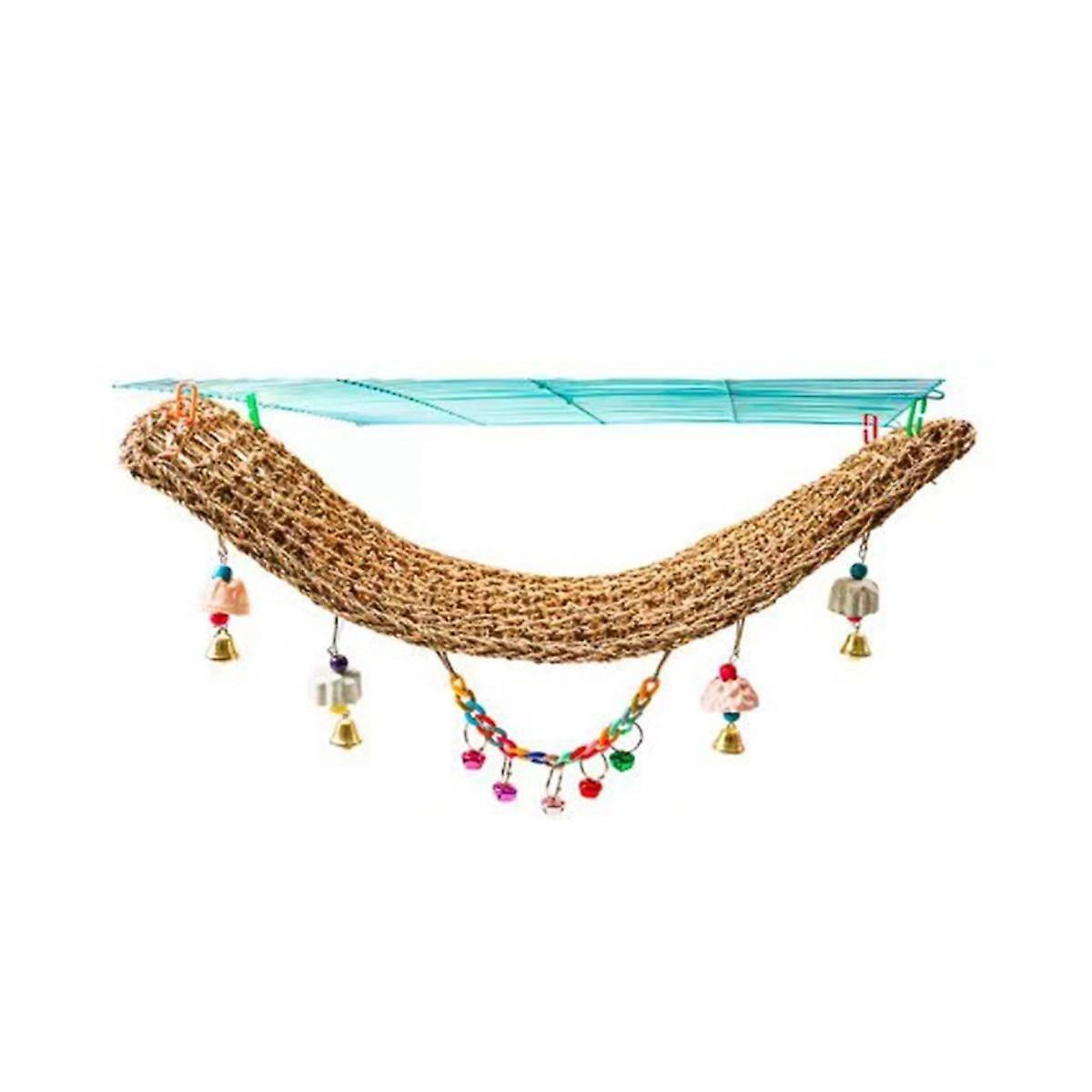 Bird Climbing Net Parrot Toy Woven Net Hammock Hanging on Parrot Cage Climbing Ropes Ladder Chew To
