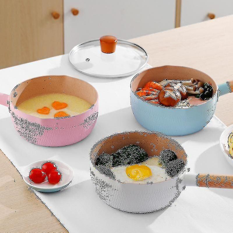 Nordic Japanese Pan Non Stick Induction Milk Pot Cooking Pot Induction Kitchenware Colorful Pink