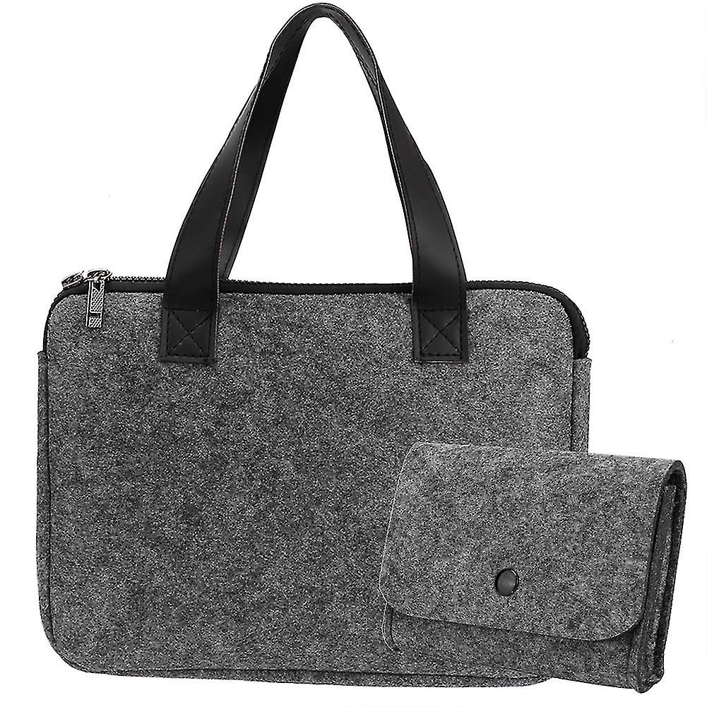Portable Multipurpose Felt Notebook iPad Carry Bag Holder with Wallet (L)
