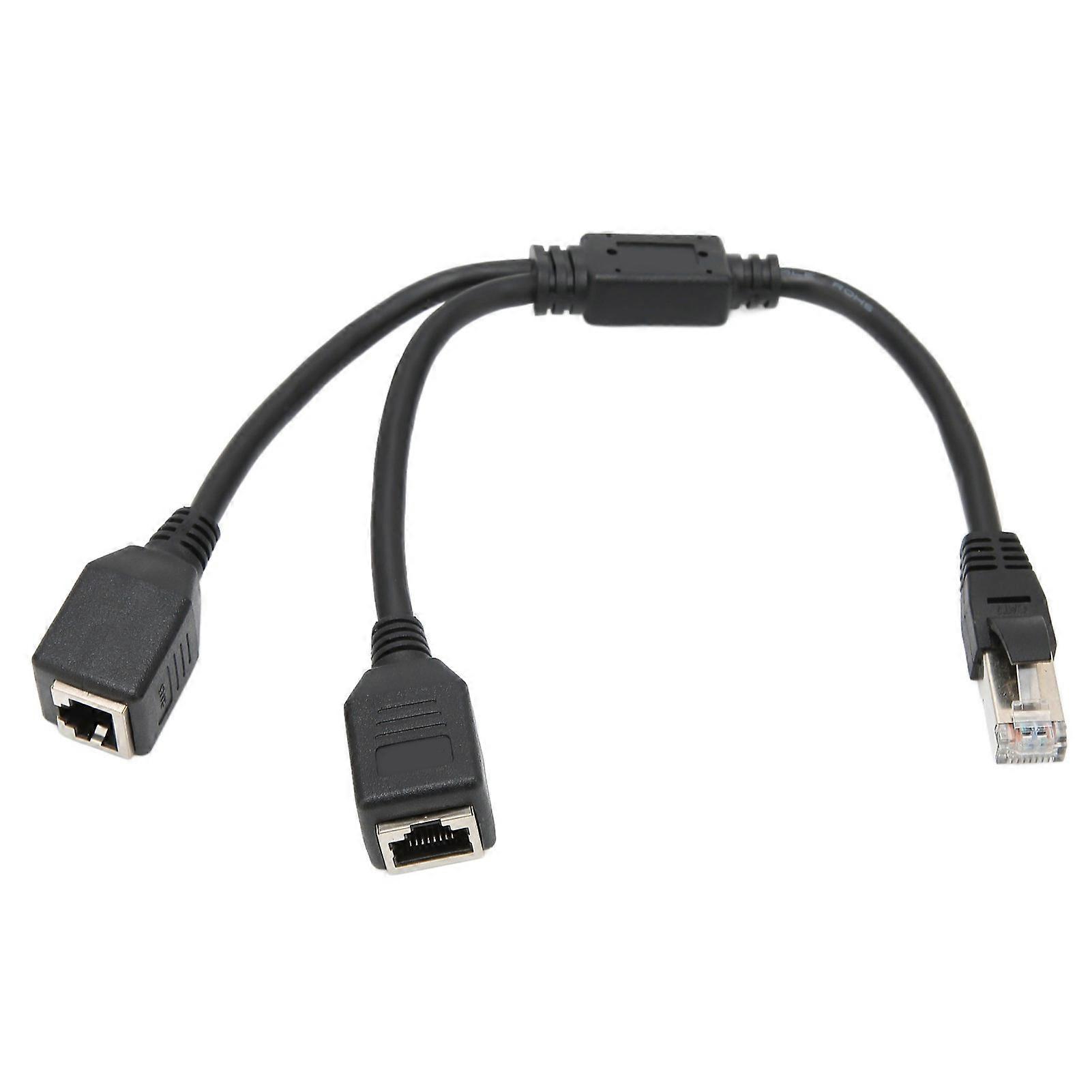 RJ45 Ethernet Adapter Cable Extension 1 to 2 Port Excellent Connection Transmission Good Signal Ethernet Socket Adapter