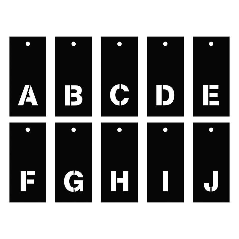 Alphabet stencils on ring 70 upper and lower case letters